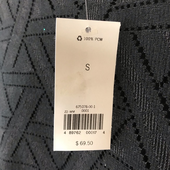 Banana Republic NEW With Tags Black 3/4 Pointelle Geometric Top Small - Picture 8 of 8